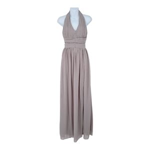 TFNC Wedding Halter Chiffon‎ Maxi Dress In Microchip UK Size 6 US Size 2